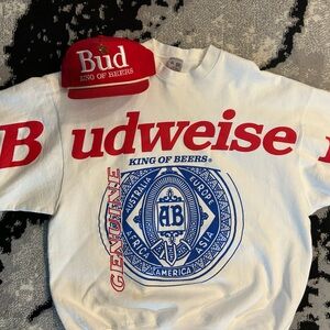 Budweiser Kids White and Red Graphic T-Shirt